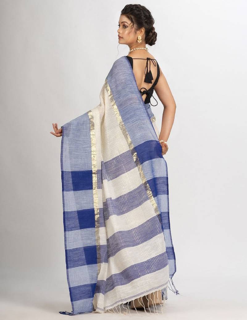 Striped zari pure cotton saree