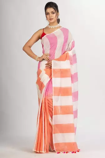 Striped pure cotton saree