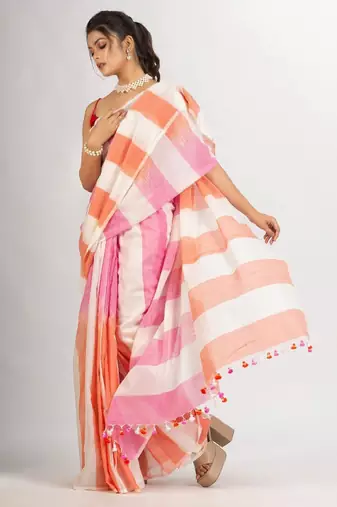 Striped pure cotton saree