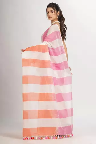 Striped pure cotton saree