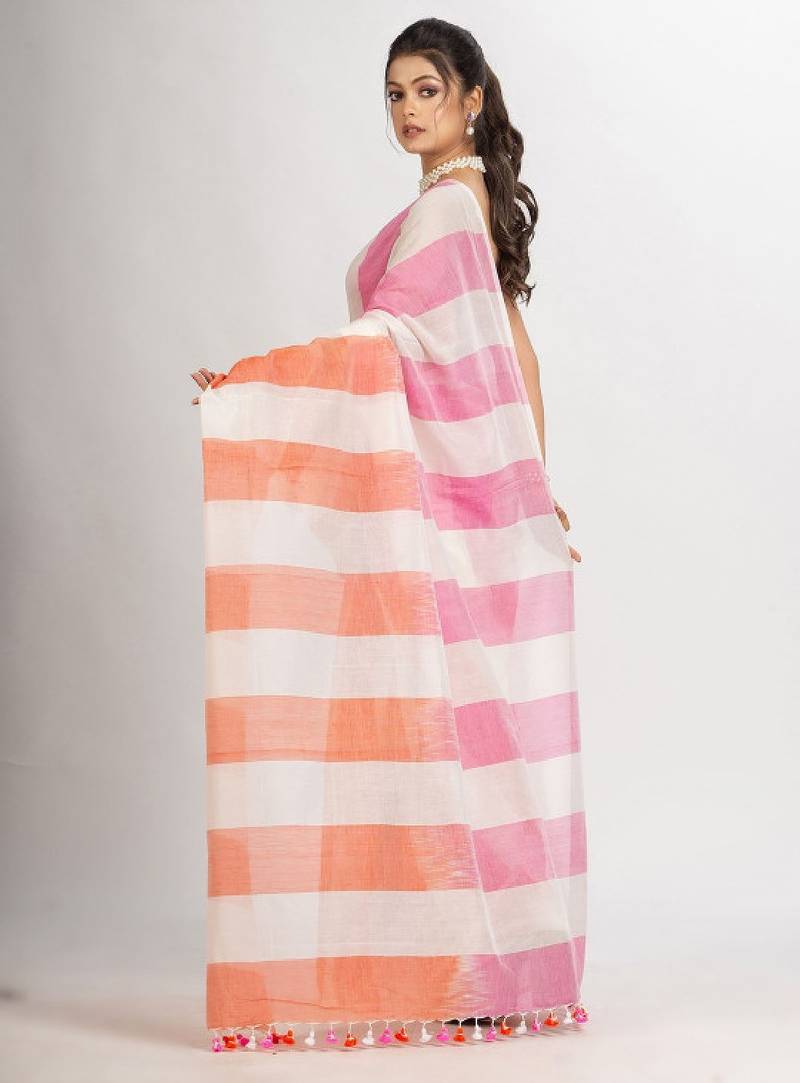 Striped pure cotton saree