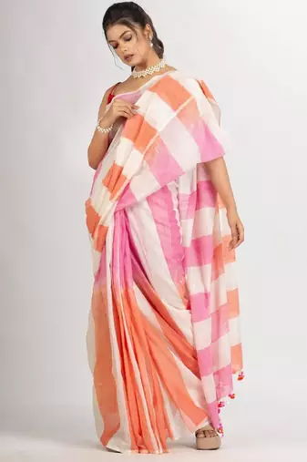 Striped pure cotton saree