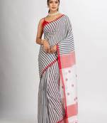 Striped pure cotton jamdani saree