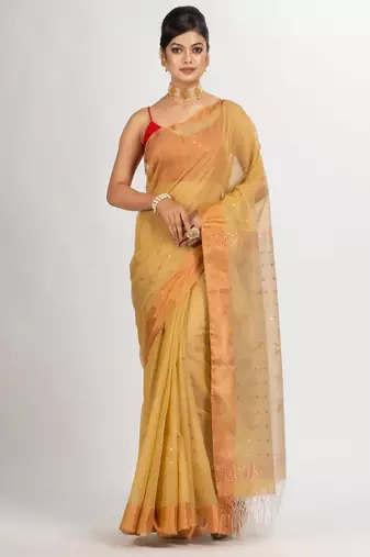 Ethnic motif woven design zari silk cotton jamdani saree