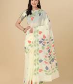 Floral motif woven design cotton saree