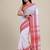 White & red solid saree