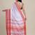 White & red solid saree