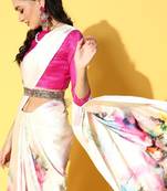 Tie and dye satin saree