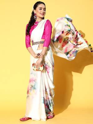 Tie and dye satin saree 2