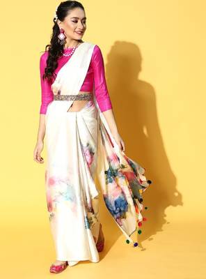 Tie and dye satin saree 3