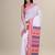 White & pink woven design saree