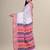 White & pink woven design saree