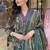 Green Anarkali Frock Style V Neck  Kurti Pant Dupatta Set