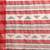White & red liva pure cotton striped handloom saree