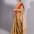 Beige & green woven design tissue saree