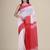 Women white taant jamdani cotton silk saree