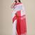Women white taant jamdani cotton silk saree