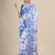 White & blue woven design silk cotton jamdani saree