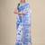 White & blue woven design silk cotton jamdani saree