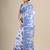 White & blue woven design silk cotton jamdani saree