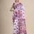 White & maroon woven design silk cotton jamdani saree