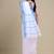 Women white & blue woven design zari jute silk jamdani saree