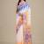 White & blue woven design jute silk jamdani saree