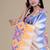 White & blue woven design jute silk jamdani saree
