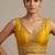Mustard roman silk with coading sequence & beads work readymade blouse
