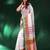 White & pink woven design pure cotton saree