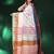 White & pink woven design pure cotton saree