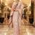 Cream-coloured & blue floral zari silk blend paithani saree