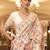 Cream-coloured & blue floral zari silk blend paithani saree
