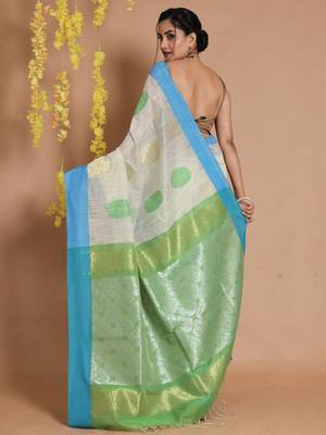 woven design zari tissue saree 3
