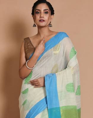 woven design zari tissue saree 4