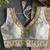 White roman silk with coading sequence & beads work readymade blouse