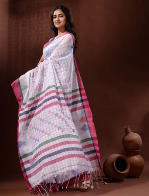 Checked pure cotton saree 2