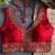 Red roman silk with coading sequence & beads work readymade blouse