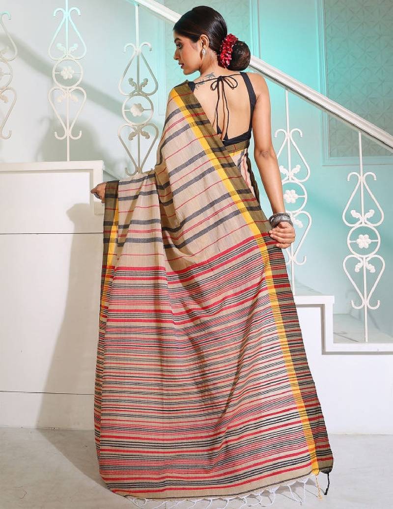 Striped pure cotton saree