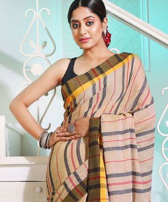 Striped pure cotton saree 4