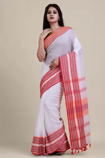 Woven design border saree