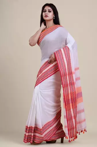 Woven design border saree