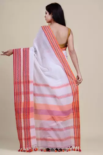 Woven design border saree