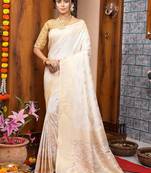 Floral woven design kanjeevaram saree