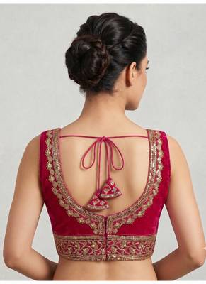 Ranipink roman silk with coading sequence & beads work readymade blouse 2