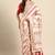 off white silk blend banarasi saree with heavy leheriya work