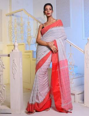 Checked pure cotton saree 1