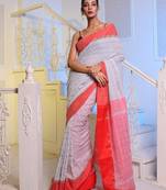 Checked pure cotton saree