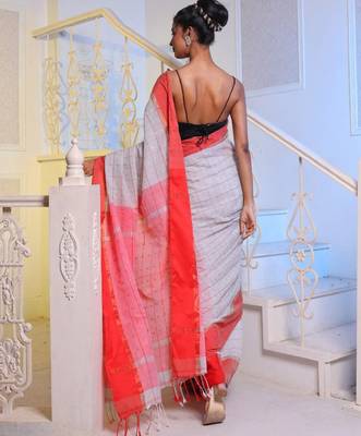 Checked pure cotton saree 3