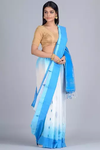 Ethnic motif woven design zari silk cotton saree